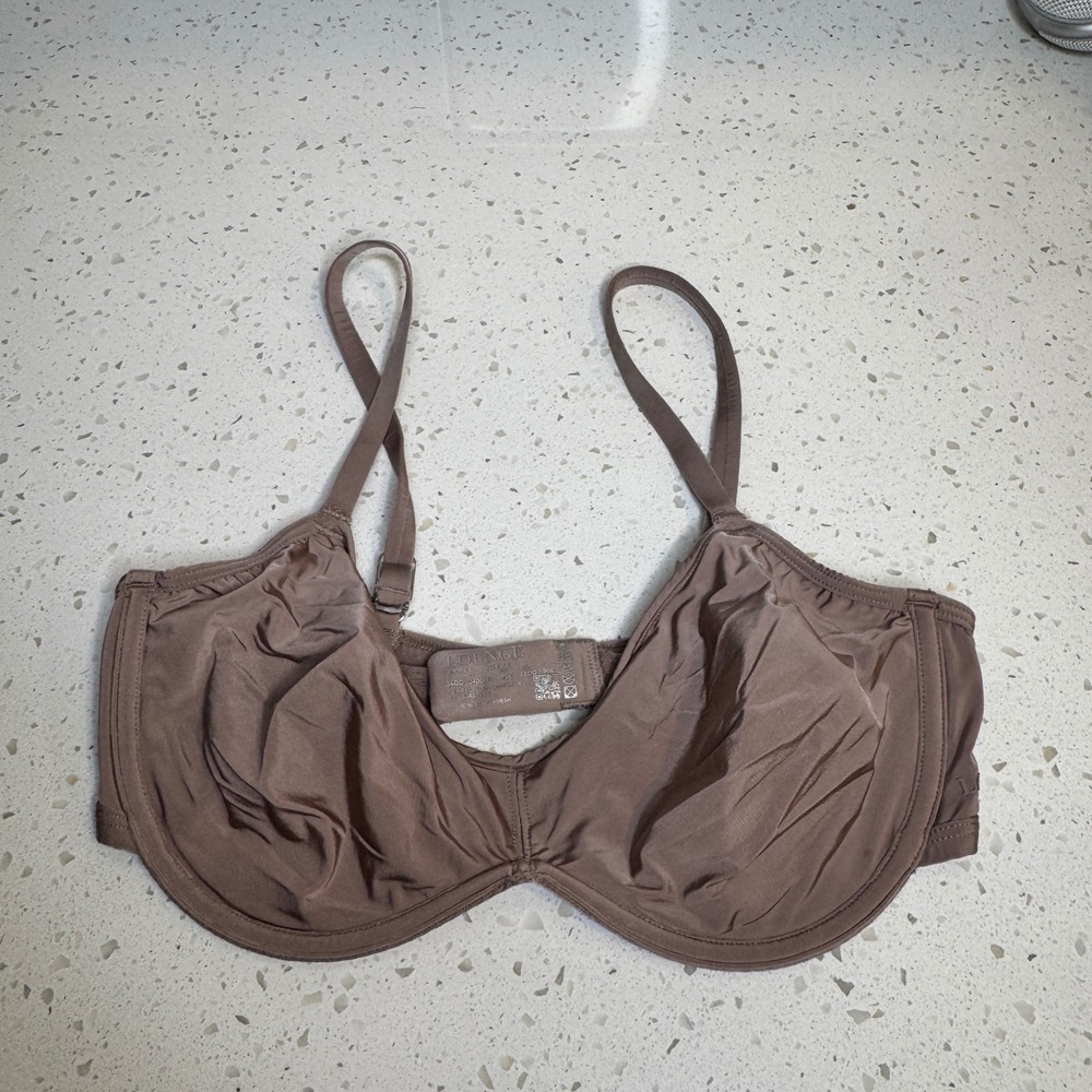 Lounge Underwear Barely There Unlined Underwire Bra Taupe Brown 34DD 34E